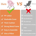 Lazy Chair for Living Room, Large Pink Lounge Accent Chair with a Throw Pillow, Leisure Sofa Chair Set, Comfy Reading Chair for Bedroom, Dorm Room, Office