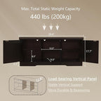 DINZI LVJ Shoe Bench, Entryway Storage Bench with Doors, Cushion, 2-Tier Shoe Rack with 6-Cubby, 39.4”L x 13.8”W Shoe Organizer Cabinet, Adjustable Shelf, Living Room, Bedroom, Espresso with Rattan