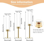 VINCIGANT 6PCS Gold Candle Stick Holders Centerpieces for Tables, Metal Candlesticks Holder with Acrylic lampshade for Parties, Valentine's Day, Birthday,Wedding Decorations
