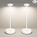 LED Cordless Table Lamp,Rechargeable Battery Operated 3 Levels Brightness with Memory Function IP54 Waterproof Portable Lights for Outdoor Patio,Travel,Cafe,Restaurant(2P White)