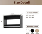 ROOMTEC 22.5" Tall Hanging Closet Unit, Modular Closet System with Hanging Rod, Wardrobe Organizer for Bedroom or Walk-in Closet, Wall Mounted, Customizable Clothes Storage Unit, Black