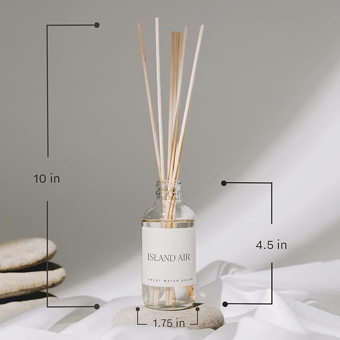 Sweet Water Decor Sandalwood Rose Reed Diffuser Set - Rose, Wood, Amber, Vanilla, & Musk Scented Diffusers - Scent Diffusers for Home, Long Lasting Fragrance, Made in The USA
