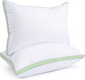 viewstar Bed Pillows Queen Size Set of 2, Hotel Quality, Down Alternative Pillow for Side, Back, or Stomach Sleepers, Green