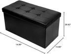 BRIAN & DANY 30 Inches Storage Ottoman Bench, Faux Leather Ottoman with Storage, Folding Bench Shoe, Foot Rest Stool, for Living Room, Black