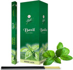 Flute Basil Incense Sticks for Good Luck & Blessing (8 Sticks/Pack, 25 Packs/Box, Total 200 Sticks Box) Best for Gifting