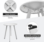 Outdoor Side Table - Weather Resistant Patio Table, Round Metal Steel, Waterproof End Table for Garden, Balcony, Yard, White