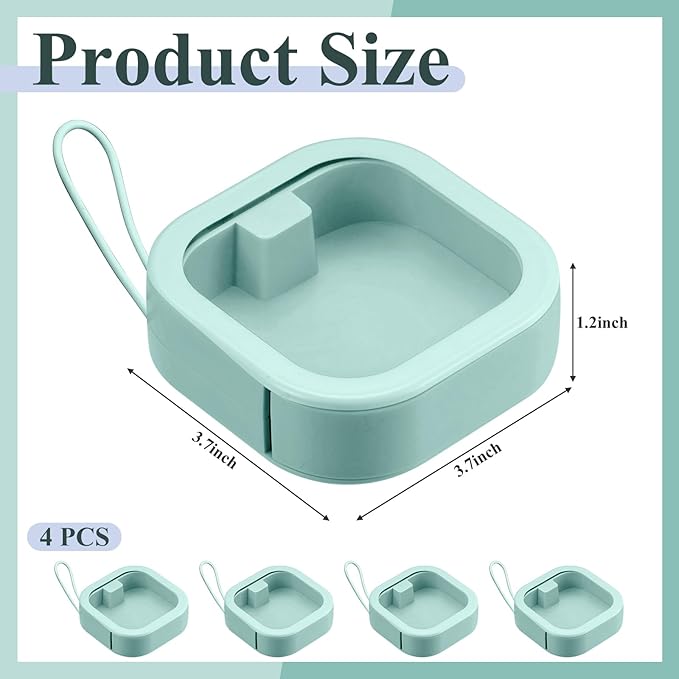 Kathfly 4 Pcs Green Hair Tie Organizer Portable Hair Accessory Storage Containers Stackable Tie Bobby Pin Holder Home Cotton Swab Dispenser Accessories Jewelry Organizer Box