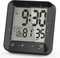 Waterproof Shower Clock Timer, Bathroom Clock with Countdown, Touch Screen, Indoor Temperature, Suction Cup, LCD Digital Wall Clock for Bath, Kitchen