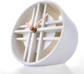 AonT Design Modern Desk Clock (Korean Lattice Pattern) Silent Analog Minimalist – Made in Korea Decorative Shelf Clock for Table and Living Room Decor (White)