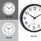 AKCISOT Atomic 10 Inch Wall Clock Analog Clocks for Indoor Kitchen-Silent Battery Operated Clock for Bedroom Office Classroom Living Room(White)
