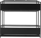 Commercial Metal Umbrella Holder Umbrella Stand with Drip Tray Entrance Umbrella Organizer Large Capacity Umbrella Rack for Home, Office, Apartment, Hotel (Black, 26.8 * 12.6 * 27.6in)