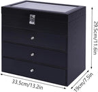 4 Layer Sunglass Organize Box 24 Slots Multiple Glasses Organizer Eyeglass Sunglass Storage Box Display,Black