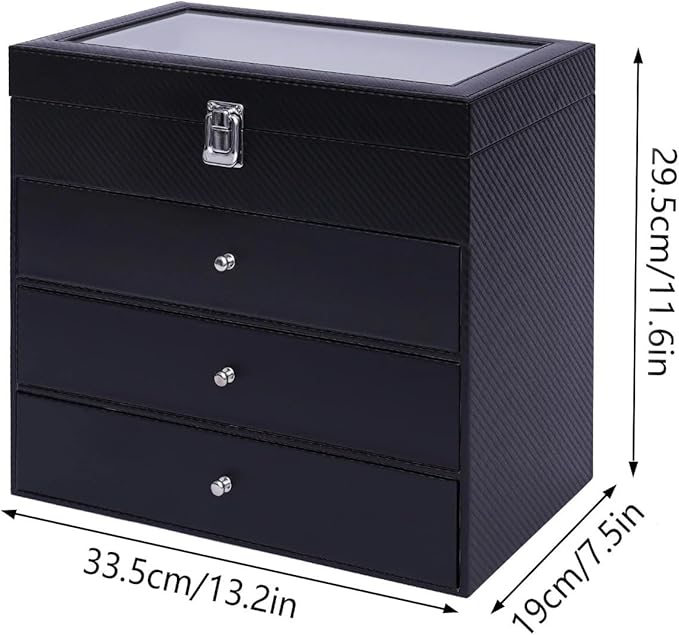 4 Layer Sunglass Organize Box 24 Slots Multiple Glasses Organizer Eyeglass Sunglass Storage Box Display,Black