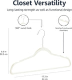 Amazon Basics Slim, Velvet, Non-Slip, Space-Saving Suit Clothes Hangers, Pack of 100, Ivory/Beige