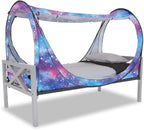 Privacy Pop up Eclipse Bed Tent Bed Drapes (Unicorn Galaxy, Twin)