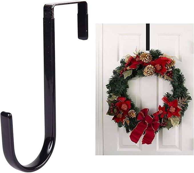 1 Pc Black Hanger 5" - Strong Bearing Hanger for Christmas Halloween Wreath Decorations, Steel Material, 20lb Load Bearing