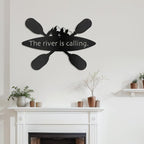 SIGNLEADER Metal Wall Art Decor - Kayak with Paddles Sport Minimalist Modern Abstract Wall Sculpture Hanging Home Decoration for Living Room, Bedroom, Bathroom, Kitchen, Studio, Outdoor - 30" Black
