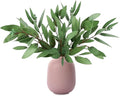 WAYNHUI 3 Pack Faux Real Touch Artificial Eucalyptus Stems with Seeds 31'' Tall Faux Greenery Stems for Bridal Wedding Bouquet Vase Table Centerpiece Decor (Green 3pack)