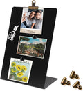 Magnetic Display Board - Desktop Metal Memo Board for Notes & Photos, 11x9.8 Inch Small Black Magnetic Bulletin Board, Includes Clips for Office, Room Decor (9.8 * 13.7inch, Count, 3)