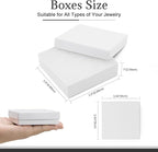 Cardboard Jewelry White Gift Boxes 20 Pack3.5×3.5×1 inches, its apply to displaying necklaces, rings, bracelets, earrings