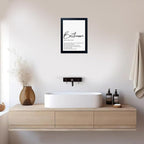 Black and White Bathroom Wall Art, Bathroom Quotes Wall Decor, Small Modern Rules Wall Art, Black Framed Canvas Artworks for Wall
