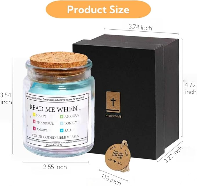 Bible Verse Jar,Christian Gift for Women,Men,Birthday Gifts for Women,Mom,Teen,Friends,Christmas Gift for Her,Daily Motivational Scripture Prayer Hope Jar,Valentines Day Gifts For Him, Her