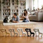 Human and Dog Statue Decoration, Cute Pet Sculpture Home Decor Tabletop Ornament Figurines Office Living Room Bedroom Home, for Dog Lovers Friends Family Decoration, White Color