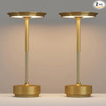 2 Pack Cordless Table Lamps Rechargeable, LED Portable 5000mAh Touch Table Light, 3 Color Stepless Dimming Battery Powered Table Lamp for Restaurant/Home/Outdoor/Camping.(Gold)