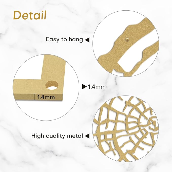 SIGNLEADER Metal Wall Art Decor Wood Rings of Tree Minimalist Modern Abstract Wall Sculpture Hangings Home Decoration for Living Room, Bedroom, Bathroom, Kitchen, Outdoor - 18" Gold