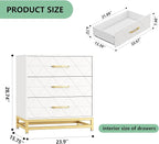 GarveeHome Wooden Dresser for Bedroom, Dressers & Chest of Drawers with 3 Drawer, Wood nightstand for Storage and Organization (White)