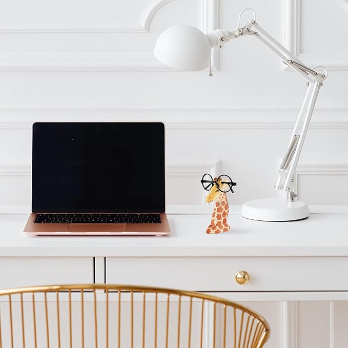 Wooden Giraffe Eyeglasses Holder Rack Tabletop Storage Stand Eyewear Organizer Desktop Display Shelf for Home Office Decor