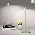 Cordless Table Lamps Rechargeable, 6000mAh Battery Operated LED Desk Lamp Outdoor Waterproof Portable Touch Dimmable Table Night Light for Patio Restaurant Dining Home Set of 2 Silver