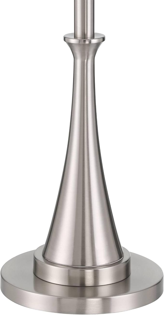Possini Euro Design Burbank Modern Art Deco 70" Tall Standing Floor Lamp Large Torchiere Foot Dimmer Switch Silver Metal Brushed Nickel Finish Living Room Bedroom House Reading Office Home Decor
