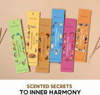 Folkulture Incense Sticks with Holder (120 Sticks) | Set of 6 Incense Sticks For Aromatherapy,Gifts | No Charcoal, Organic, Non Toxic, 45 Mins, Long Burning Vanilla, Caramel, Strawberry Insence-Sticks