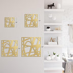 SIGNLEADER Metal Wall Art Decor Abstract Gold Stroke Lines Minimalist Modern Abstract Wall Sculpture Hangings Home Decoration for Living Room, Bedroom, Bathroom, Kitchen, Outdoor - 18" Gold