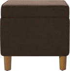 Spatial Order Home Decor | Dinah Collection Modern Storage Ottoman | Ottoman with Storage for Living Room & Bedroom(Chocolate Brown Velvet)