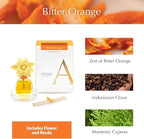 AGRARIA PetiteEssence Flower and Reed Diffuser Set, Hand Crafted Sola Flower Botanical Home Fragrance Diffuser, Bitter Orange Scent, 6 Months Lasting, No Phthalates or Alcohol for All Occasions