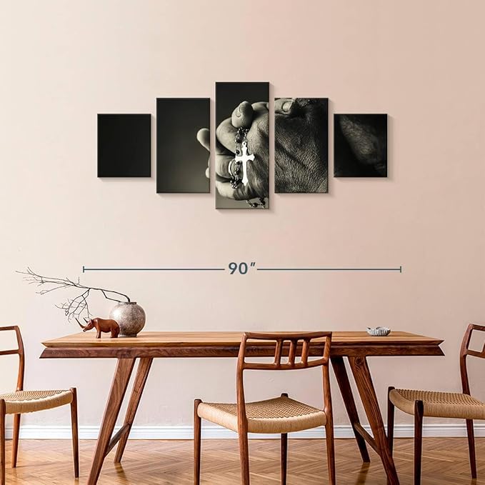 Elephant Stock Christian Prayer Canvas - 5 Panel Pictures Decor - Digital Design Canvas Print - Christian Wall Decor - 80" X 36"