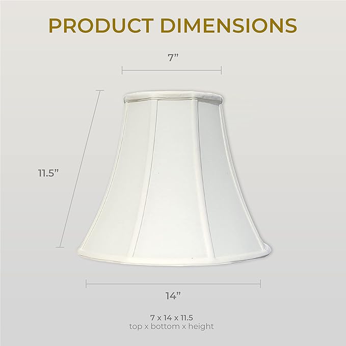 Royal Designs, Inc. BSO-704-14LNEG-2 True Bell Basic Lamp Shade, 7 x 14 x 11.5, Linen Eggshell, 2-Pack
