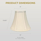 Royal Designs, Inc. BSO-704-16LNBG True Bell Basic Lamp Shade, 8 x 16 x 12.6, Linen Beige