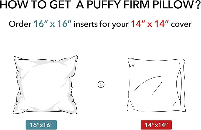 Oubonun 16x16 Outdoor Pillow Inserts (Pack of 2) - Square Waterproof Throw Pillow - Decorative Throw Pillows Insert for Couch Sofa Bed Patio Furniture - White Pillows