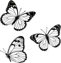 EONBES Black Metal Butterfly Wall Decor, 3-Piece Iron Butterfly Wall Art for Home Decor, Minimalist Elegant Wall Hangings for Living Room, Bedroom, Bathroom, Garden, Outdoor & Indoor Use