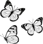 EONBES Black Metal Butterfly Wall Decor, 3-Piece Iron Butterfly Wall Art for Home Decor, Minimalist Elegant Wall Hangings for Living Room, Bedroom, Bathroom, Garden, Outdoor & Indoor Use