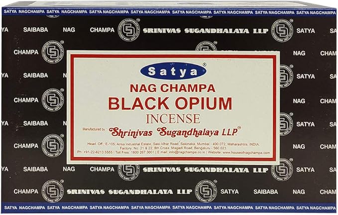 Black Opium Incense Sticks and Incense Stick Holder Bundle Insence Insense Satya Incense
