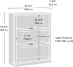 Sauder Miscellaneous Storage 3-Shelf Bookcase/ Book shelf, Select Cherry finish
