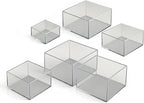 Acrylic Nesting Risers Display Stands Cube Boxes with Hollow Bottoms 6Pcs Clear Acrylic Boxes for Display (Clear)