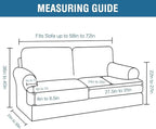 H.VERSAILTEX Sofa Cover 3 Piece T Cushion Loveseat Slipcovers Thick Velvet Couch Cover Stretch T Cushion Sofa Covers for 2 Cushion Couch with 2 Individual T Cushion Covers, French Oak