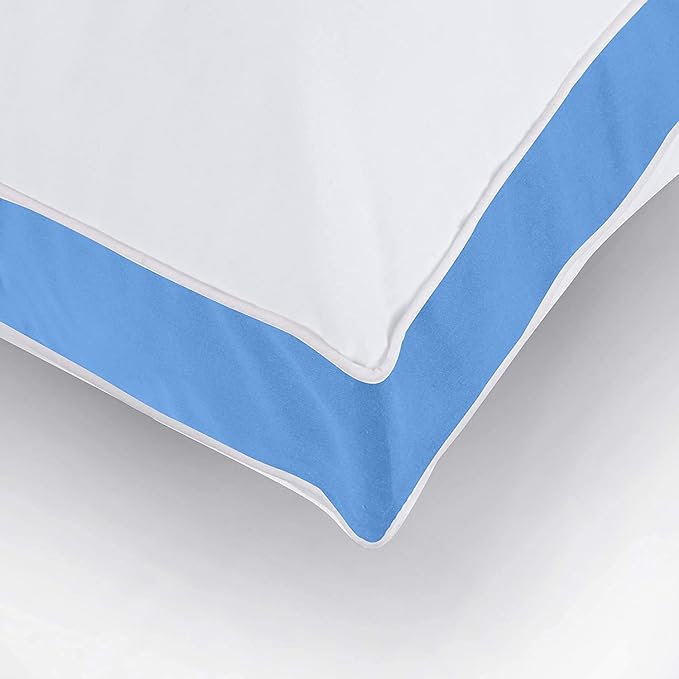 Utopia Bedding Bed Pillows for Sleeping Queen Size (Blue), Set of 2, Soft & Fluffy Pillow with Down Alternative Filling, Cooling, Hotel Quality, Gusseted Pillow for Back, Stomach or Side Sleepers