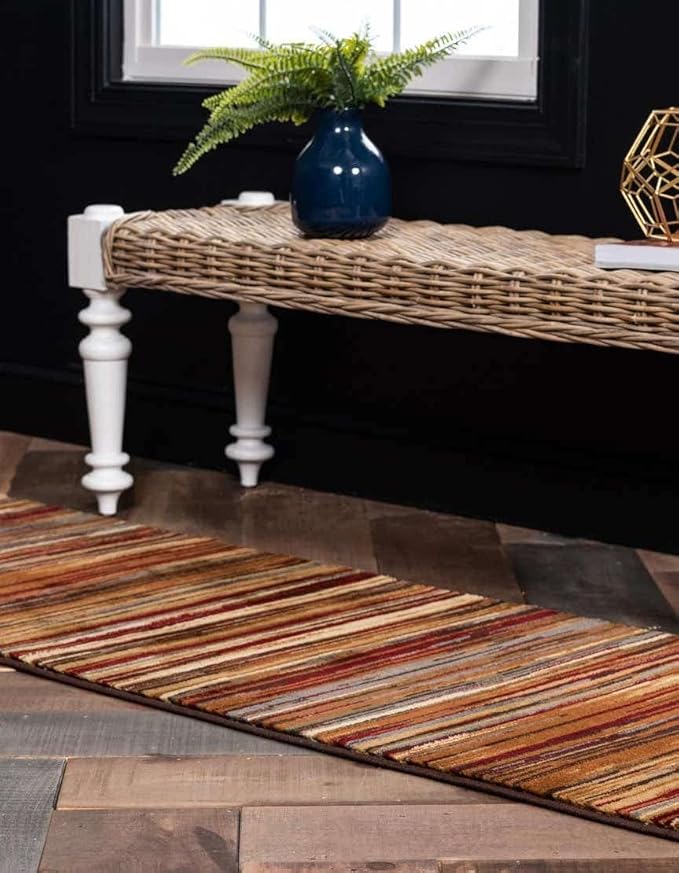 Unique Loom Barista Collection Area Rug - Icatu (2' 2" x 10' Runner, Beige/Brown)