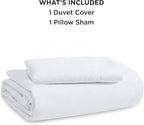 Bedsure Duvet Cover Twin/Twin XL Size - 2 Pieces Prewashed Cotton-Like Polyester Extra Soft Bedding Set, Includes 1 Twin Duvet Cover 68''x90'' with Zipper Closure & 1 Pillow Sham, White, No Comforter
